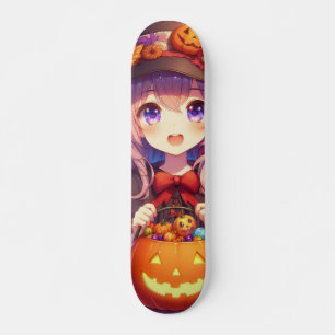 Cute Anime Halloween Witch Skateboard