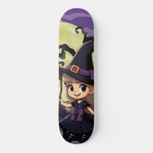 Cute Anime Halloween Witch Skateboard