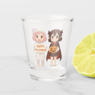 Cute anime mummy & vampire girls shot glass