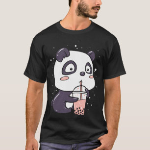 Cute Anime Panda Is Drinking Boba Bubble Tea l Fun T-Shirt