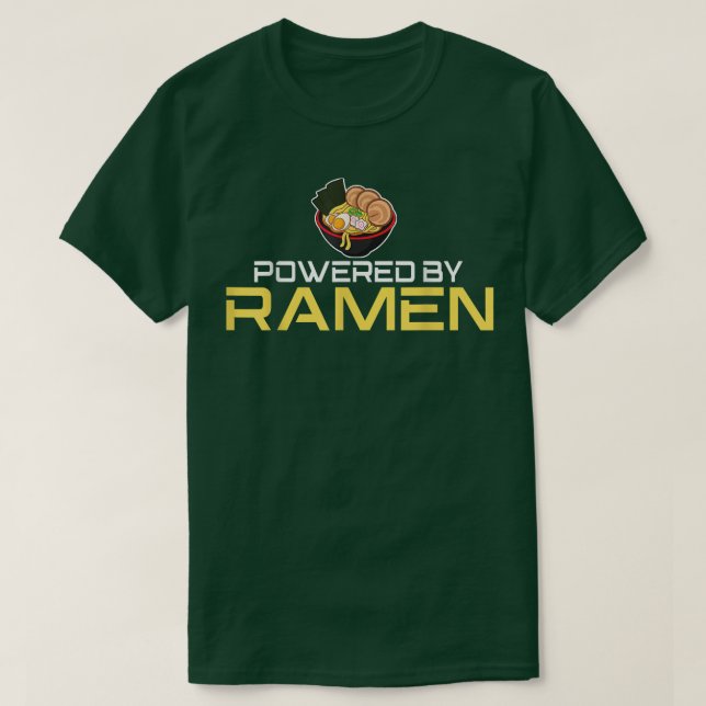 Cute Anime powered by ramen  T-Shirt (Design Front)