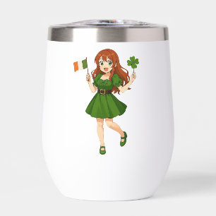 Cute anime redhead Saint Patrick's Day