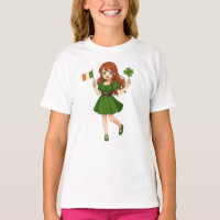 Cute anime redhead Saint Patrick's Day