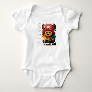 Cute Anime Reindeer Character with Red Medicine To Baby Bodysuit