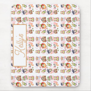 Cute Anime School Personalize Name Mouse Pad