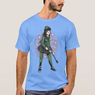 Cute Anime Sniper Girl  Sakura Cherry Blossoms Wai T-Shirt