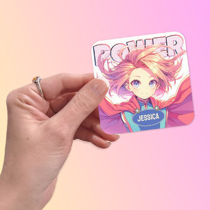 Cute Anime Square Sticker