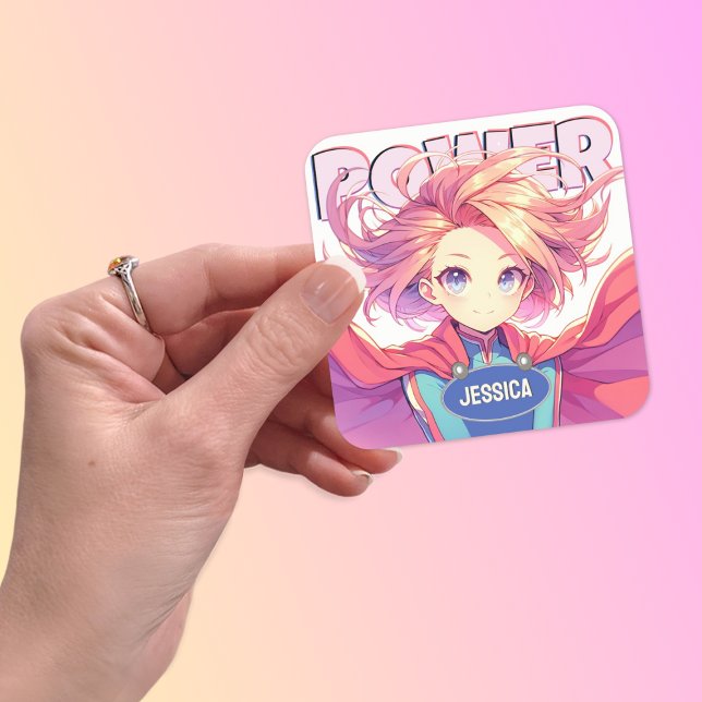 Cute Anime Square Sticker (Creator Uploaded)