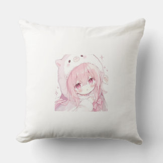 Cute Anime-Style Girl Cushion