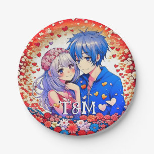 Cute Anime Themed Wedding Paper Plate
