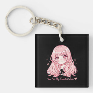 Cute Anime Valentine Sweatshirt Key Ring