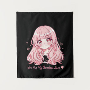 Cute Anime Valentine Sweatshirt Tapestry
