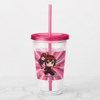 Cute anime warrior blossom girl acrylic tumbler