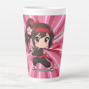 Cute anime warrior blossom girl latte mug