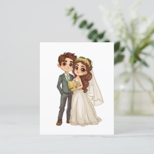Cute Anime Wedding Program Card Order of Service