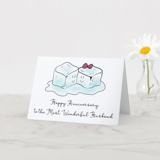 Cute Anniversary Card for Husband Cartoon Ice      (Small Plant)