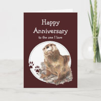Cute Anniversary Otter One I Love Custom Text