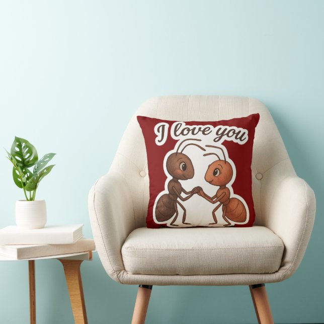 Cute Ant Love Sticker – Romantic Transparent Desig Cushion (Chair)