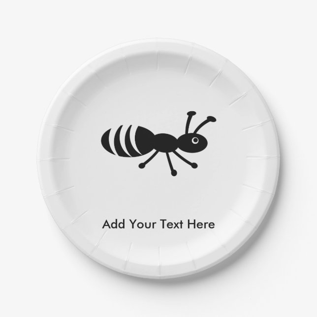 Cute Ant or Termite Funny Pest Control Paper Plate (Front)
