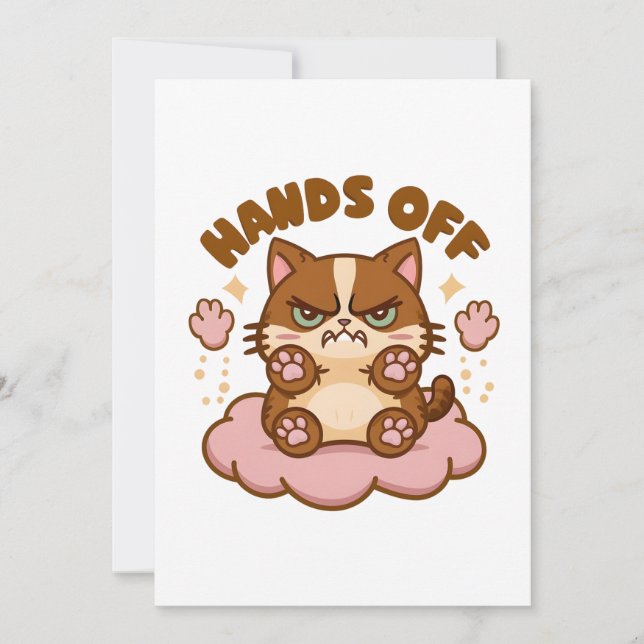 Cute Anti-Social Cat Invitation (Front)
