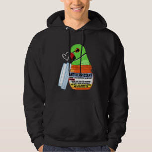 Cute Antidepressant Parrot I Green Indian Ringneck Hoodie