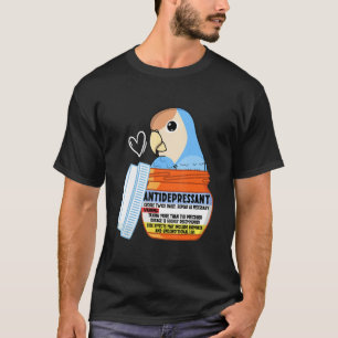 Cute Antidepressant Parrot I Peach faced Blue Love T-Shirt