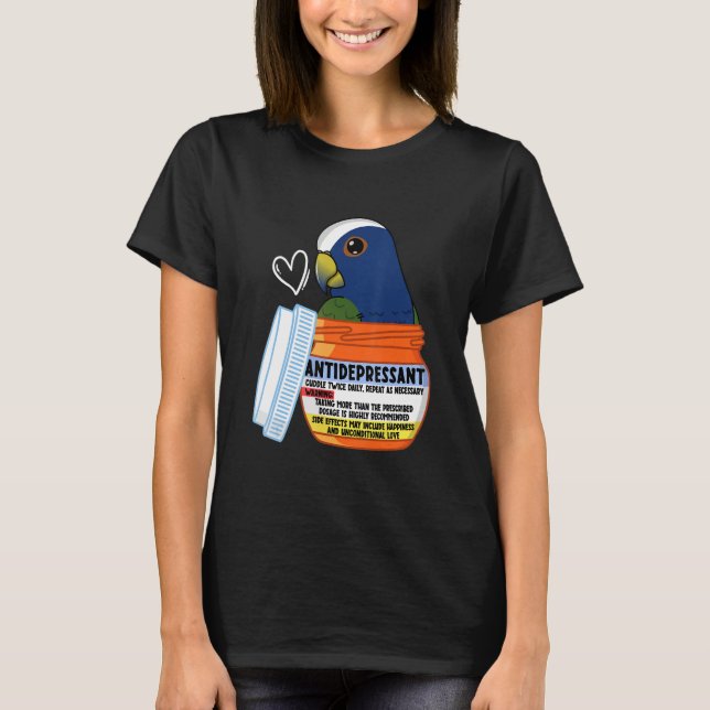 Cute Antidepressant Parrot I White capped Pionus T-Shirt (Front)