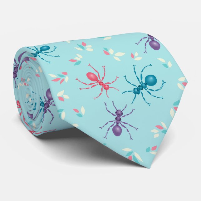 Cute Ants In Pastel Tones Vector Art Tie (Rolled)