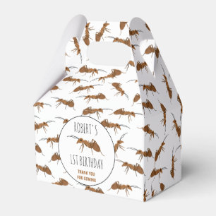 Cute Ants Pattern Custom Name Kids Birthday Party Favour Box