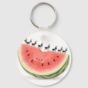 Cute Ants Watermelon Slice Key Ring