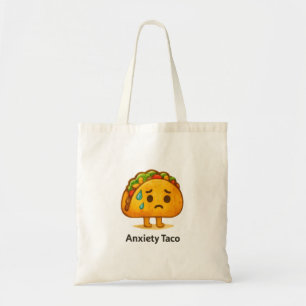 Cute Anxiety Taco Tote Bag Funny Grocery Bag