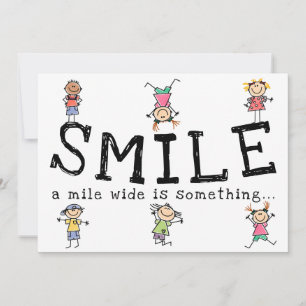 Cute Any Occasion Smile A Mile Wide Children's Holiday Card