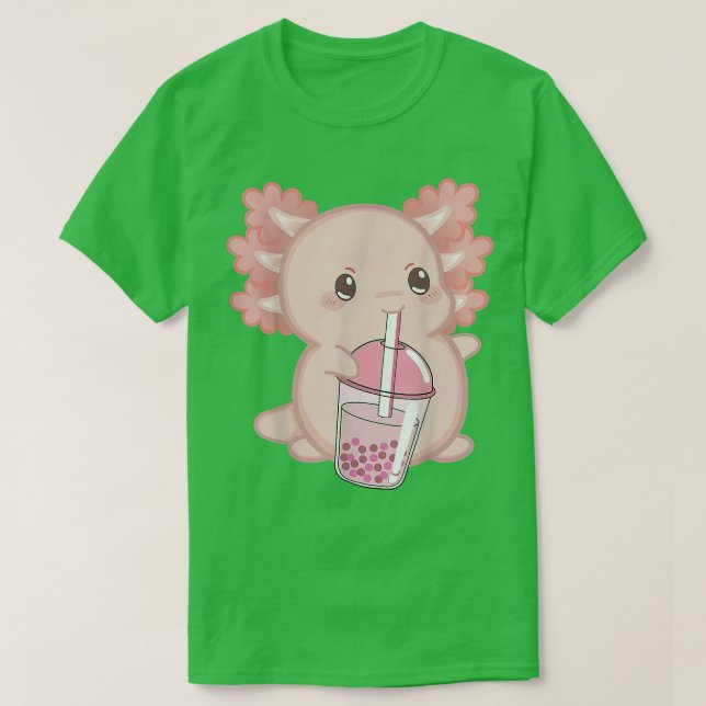 Cute Aolotl Japanese Strawberry Milk Anime Pink Ka T-Shirt (Design Front)