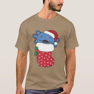 Cute Aolotls In Christmas Sock For Christmas girl T-Shirt