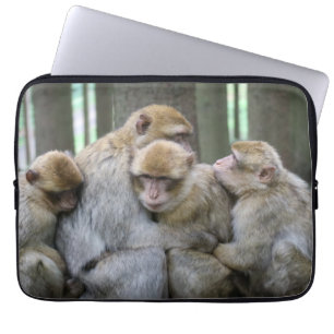 Cute Ape Family Group Hug Photograph Laptop Sleeve
