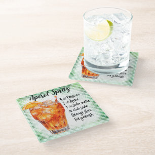 Cute Aperol Cocktail Recipe Glass Coaster