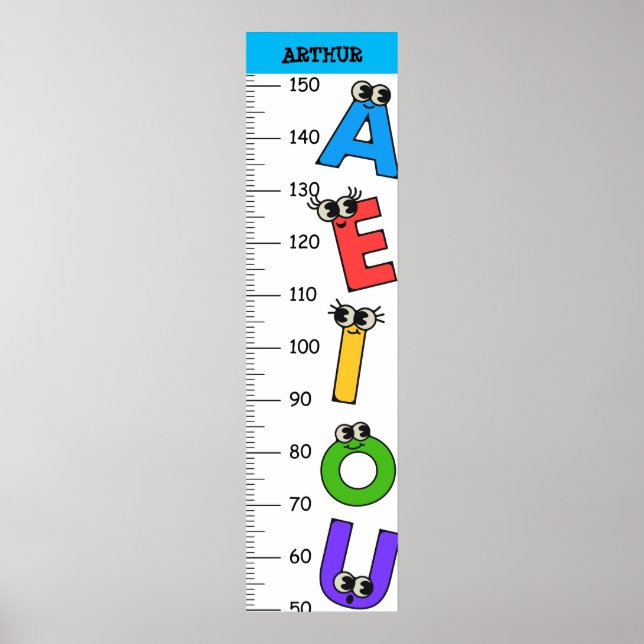 Cute Aplhabet Growth Chart (Front)
