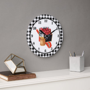 cute apple cider lovers  large clock