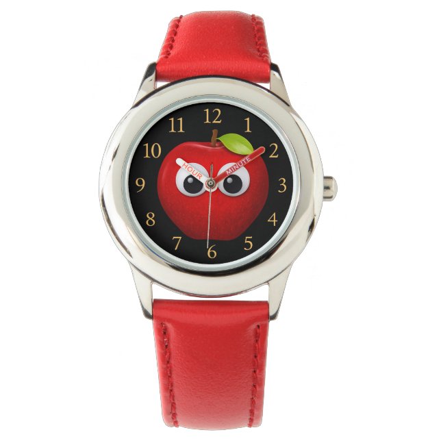 Cute Apple Clock for Kids Watch (Front)