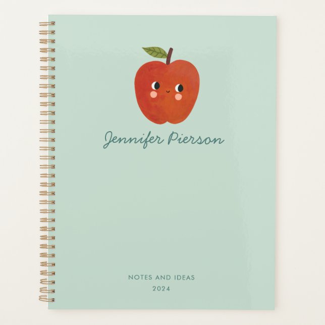 Cute Apple Custom Handwritting Name  Planner (Front)