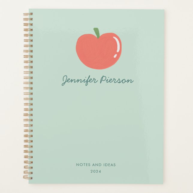 Cute Apple Custom Handwritting Name  Planner (Front)
