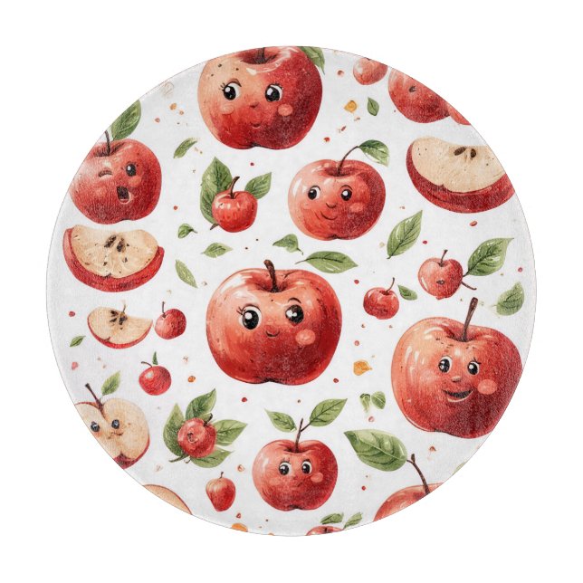 Cute Apple Faces  Cutting Board (Front)