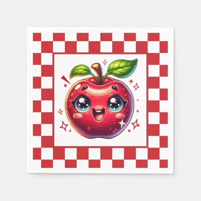 Cute apple festival party napkin (Front)