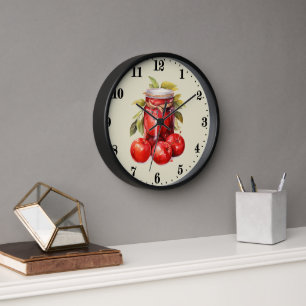 Cute apple fruit lovers kitchen clock