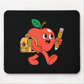 Cute Apple Going Ck To School Mouse Pad