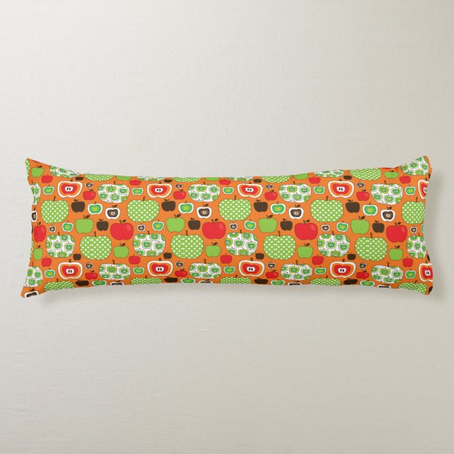 Cute apple illustration pattern body cushion (Front)