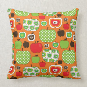 Cute apple illustration pattern cushion