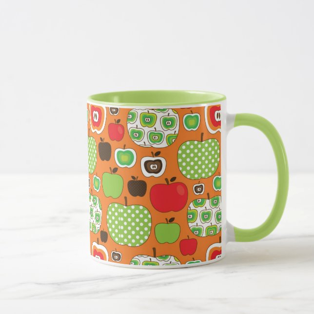 Cute apple illustration pattern mug (Right)