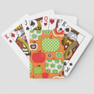 Cute apple illustration pattern playing cards