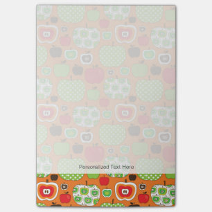 Cute apple illustration pattern post-it notes